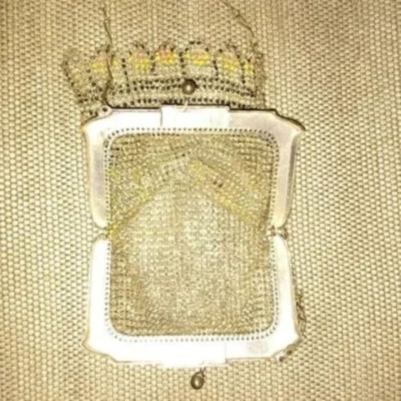 ❤️WHITING & DAVIS 1920s Art Deco Antique Mesh Flapper Evening Bag Handbag Purse - Picture 3 of 3